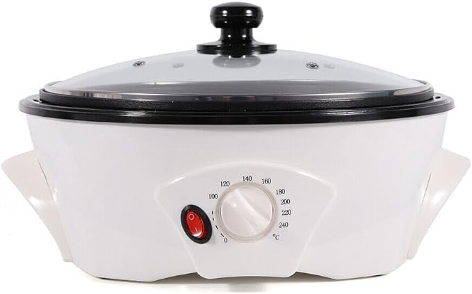 1.5KG 800W Electric Coffee Roaster Household Electric Coffee Bean Roasting Machine Temperature Control Non-Stick Coffee Baker for Cafes Home 110V White