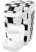 Decal Style Vinyl Skin compatible with Keurig K10 / K15 Mini Plus Coffee Makers Checkers White (COFFEE MAKER NOT INCLUDED)