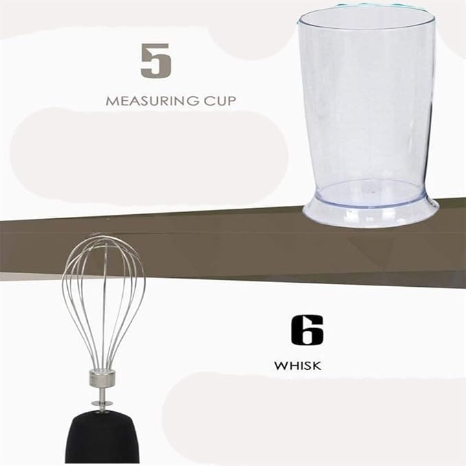 TOEWOE Hand Blender 4 In 1 Immersion Blender Stick Blender with 500ml Food Grinder 600ml Container Chopper 13 Speed 304 Stainless Steel Blades BPA-Free Kitchen Tool