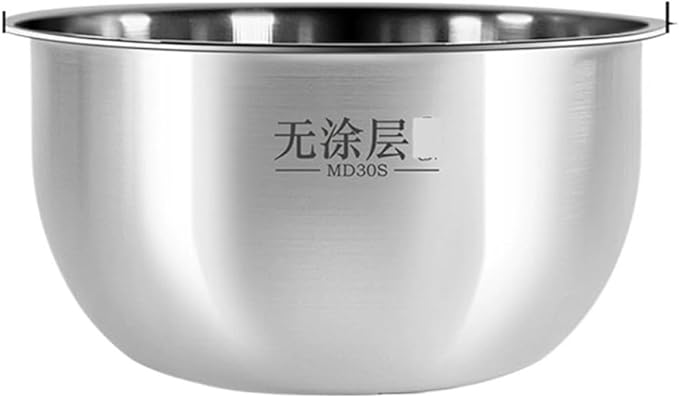Rice Cooker Inner Pot Compatible for Midea 3L Stainless Steel Thick Inner Pot MB-WHS30C96 Non Stick Inner Pot Sweet Rice Cooker Inner Pot Rice Cooker Accessories Parts(Stainless Steel 3L)