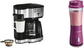 Hamilton Beach 2-Way 12 Cup Programmable Drip Coffee Maker &amp Single Serve Machine Glass Carafe &amp Portable Blender for Shakes and Smoothies with 14 Oz BPA Free Travel Cup and Lid