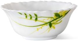 Larah by Borosil Herbs Opalware Leaf Dinner Set 21-Pieces White