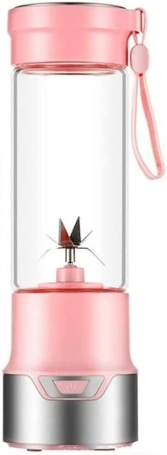 Portable Blender for Shakes and Smoothies USB Rechargeable Personal Blender with 6pcs 3D Blades Mini Blender for Travel Office and Sports (Color : Pink)