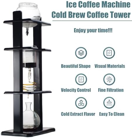 Cold Brew Drip Tower1000ml Cold Brew Coffee Maker Iced Coffee Cold Brew Drip Towerfor Home Coffee Shops Offices