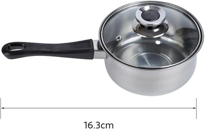 Cooking Pot Frying Pan6 Pots 12 Piece Stainless Steel Pots and Pans Casserole Pot Cookware Set with Glass Lid (A