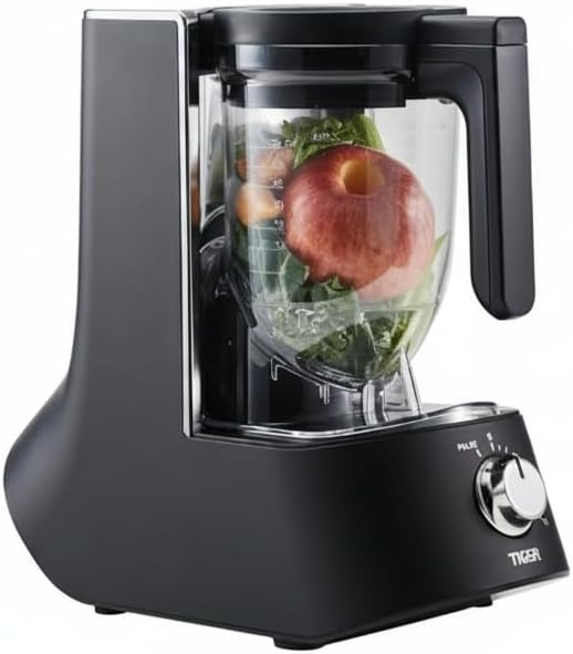 Tiger Smoothie Blender - Japanese Smoothie Maker for Smoothies Crushed Ice Milkshakes Soups Purees Sauces Matcha with Degree Diagonal-Blade Food Processor