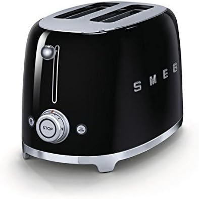 Smeg TSF01BLUS 50's Retro Style Aesthetic 2 Slice Toaster Black (Renewed)