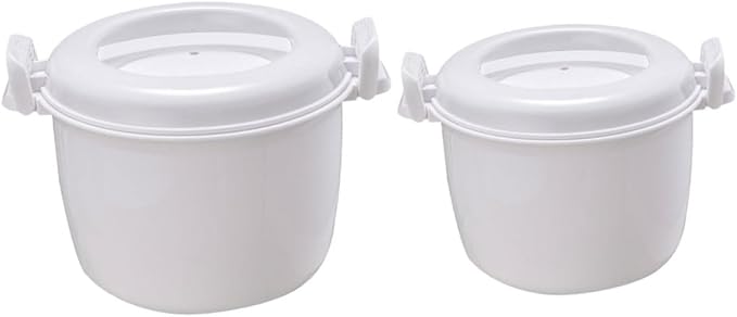 Zerodeko 2pcs Insulated Rice Cooker Microwave Rice Cooker Steamer Large Capacity Portable Home Office Supply