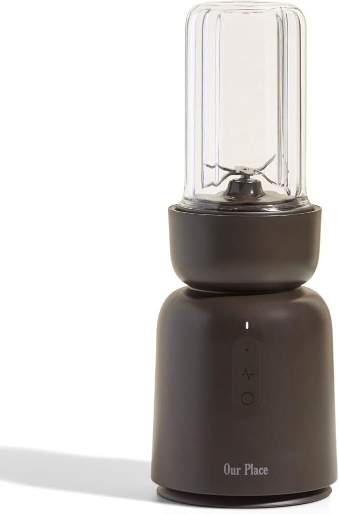 Our Place Splendor Blender - 1000W High-Power | Ultra-Sharp Blades | 2 Blending Modes | Includes 25 oz Personal Cup and Drinking Lid Set | Smoothies Shakes &amp More | Char