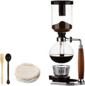 5 CupSiphon Coffee Maker with Wooden Handle syphon coffee brewercoffee siphonVacuum Brewer Pot Japanese Syphon Machine Glass Drip Coffee Maker SetComes With 10 Sheets Of Coffee Filter Cloths