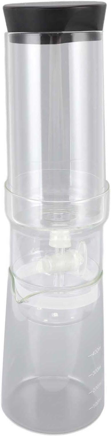 400ml Transparent Coffee Drip Pot High Borosilicate Glass Cold Brew Dripper Adjustable Ice Coffee Maker with Detachable Filter Wide Application for Home and Entertaining