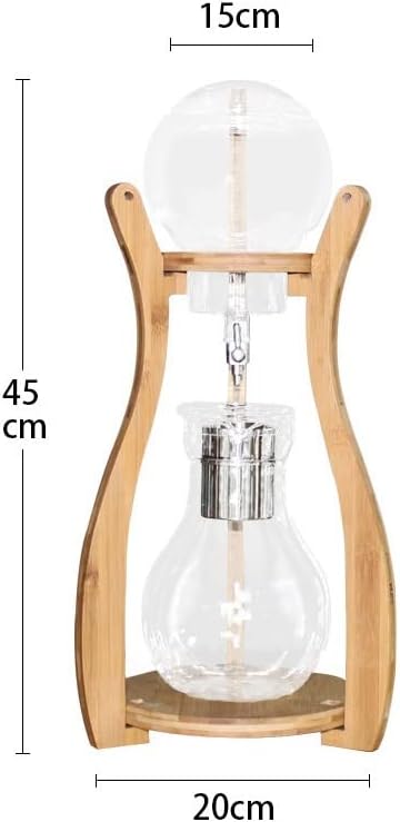 Ice Drip Coffee Pot Bamboo Large-capacity Ice-brewed Fresh Brewing Pot Household Commercial Glass Drip-type Cold Brew Coffee Machine 6 Servings