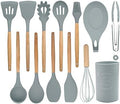 13 in 1 Silicone Wood Handle Heat-Resistant Cooking Cutlery Sets Kitchen Tools with Small Container Cookware Set Cookware Picnic Boiler Cookware