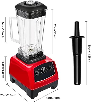 2200W Professional Countertop Smoothie Blender 2L Heavy Duty Stainless Steel Commercial Kitchen Blender Mixer Juicer Ice CrusherAdjustable Speed for MilkshakesIce Creams Fresh Juices (Black)