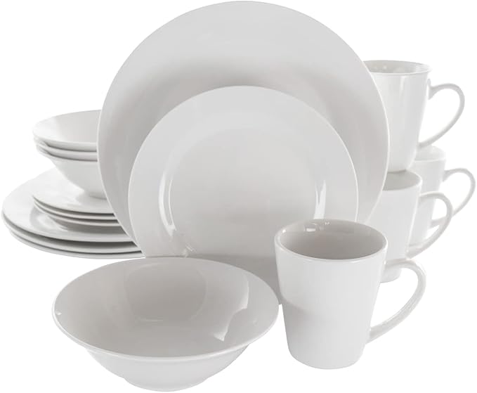 16 Piece Marshall Porcelain Dinnerware Set White