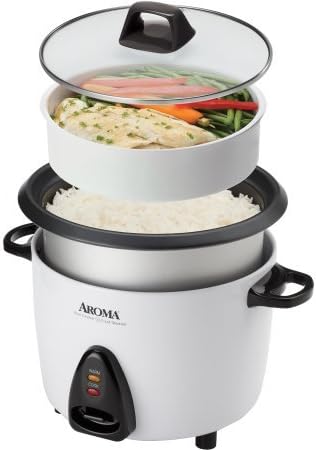 AROMA Rice Cooker 10-Cup (Uncooked) / 20-Cup (Cooked) Steamer Auto Keep Warm Soup Maker Oatmeal Cooker Large Rice Cooker 5 Qt White ARC-360-NGP