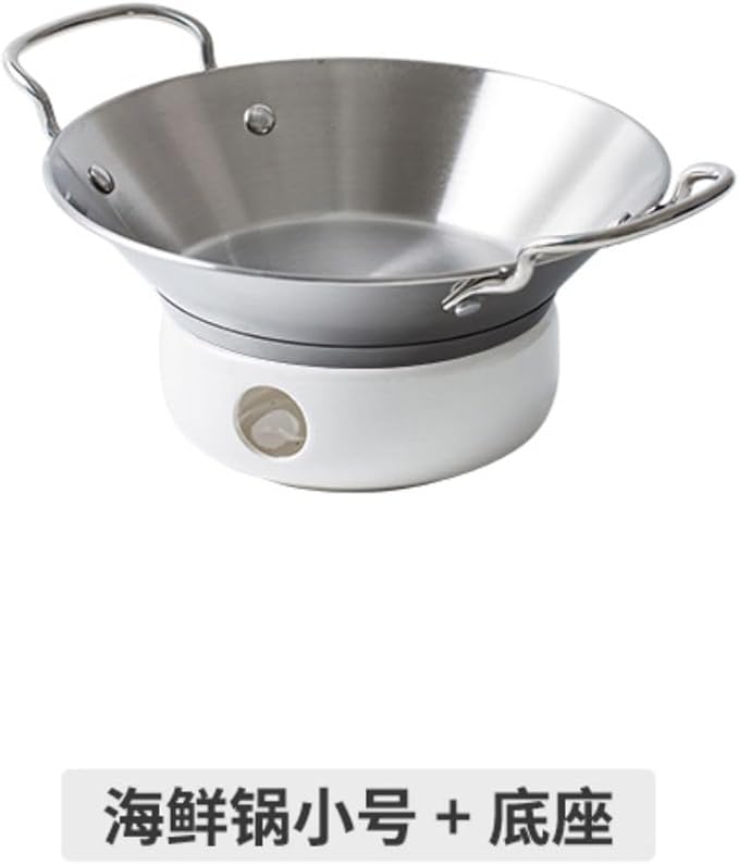 Thcbme 不锈加热干锅盘子创意个性特色酒店餐厅意境菜餐具家用 Ceramic Dish Set 菜盘/Handpainted Plates and Bowls Set Ceramic Dinnerware Sets/锅小号 陶瓷底座