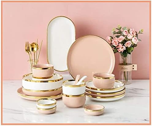 Dinnerware Set China Dinner Set Ceramics Phnom Penh Plates And Bowls Sets For Restaurant And Wedding Gifts European Style Purple 4 People BPink4 People B