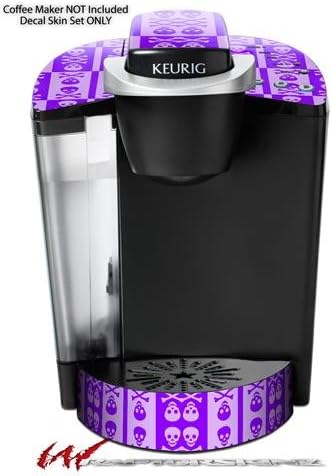 Decal Style Vinyl Skin compatible with Keurig K40 Elite Coffee Makers Skull And Crossbones Pattern Purple (COFFEE MAKER NOT INCLUDED)