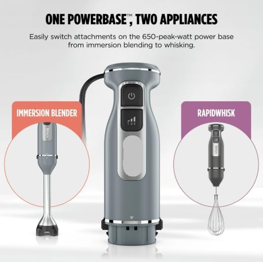 Niinja Power Duo Immersion Blender and Whisk 650 W motor 3 speeds color Gray (model CI 200)