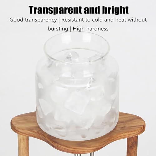 Cold Brew Drip TowerCold Drip Coffee Maker Iced Coffee Drip Towerwith Glass Carafe/Wooden Bracket