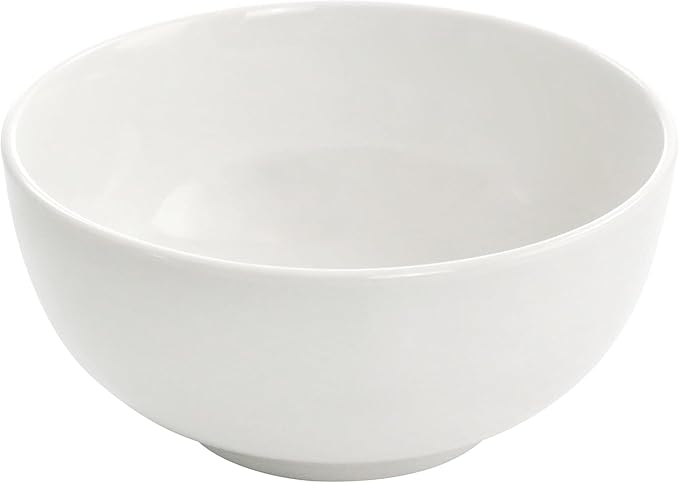 16 Piece Porcelain Double Bowl Dinnerware Set for 4 White Plates and Serving Bowls Dishwasher and Microwave Safe Tableware Set