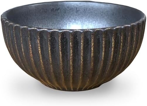 Artesa Organics Shell Café Ceramic Dinnerware Set Handmade 4-Piece Place Setting – Plate Bowl Mug – Black Metallic Artisan Design