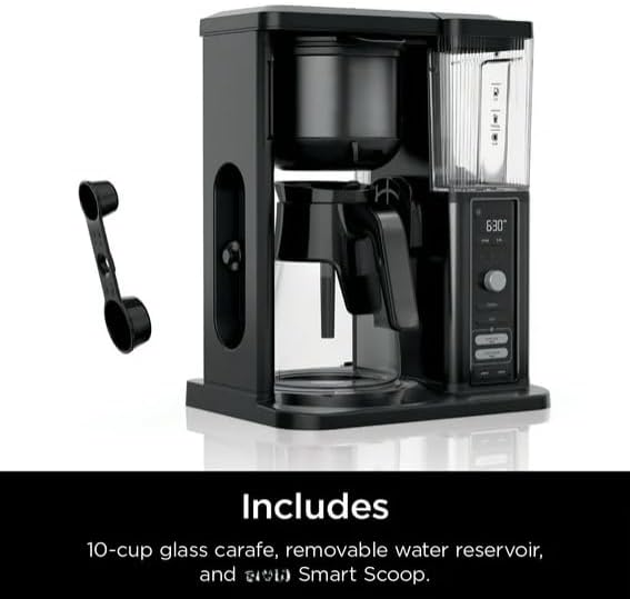 Niinja Hot Iced Coffee Maker Single Serve to 10 Cup Carafe Drip Rapid Cold Brew Versatile Brewing Smart Water System Color Black (CM 360)