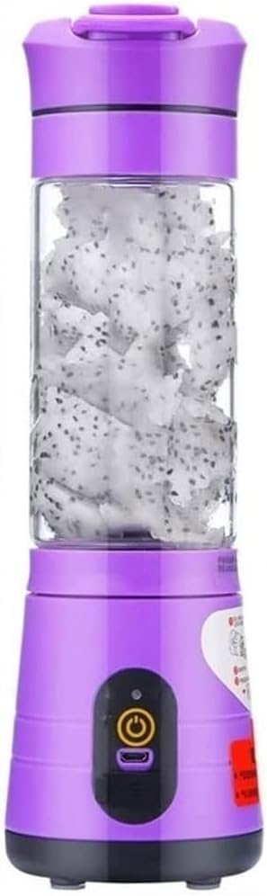Portable Blender for Shakes and Smoothies Personal Size Blender with USB Rechargeable Mini Portable Blender Cup for Travel Sports Kitchen Gym (Color : Purple)