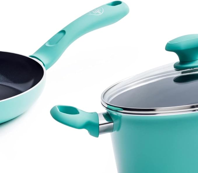 Diamond Ceramic Non-stick 13Pc Cookware Set Turquoise