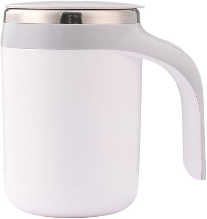 Automatic Mixing Cup Portable Automatic Stirring Cup Mug Rechargeable Coffee Electric Stirring Stainless Steel Magnetic Rotating Blender Stirring CupElectric Stirring Mug(White)