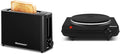 Elite Gourmet ECT118B Cool Touch Single Slice Toaster 6 Toasting Levels &amp Wide Slot for Bagels Waffles Specialty Breads Pastry Snacks Black &amp ESB-301BF# Countertop Single Cast Iron Burne