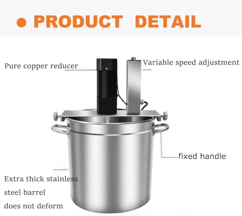 Electric Food Mixer Pot Stirrer - Adjustable Speed Blender for Jam Sauce Hot Pot Soup &amp Porridge - 4 Blades Mixing Machine for Chili &amp Beverage