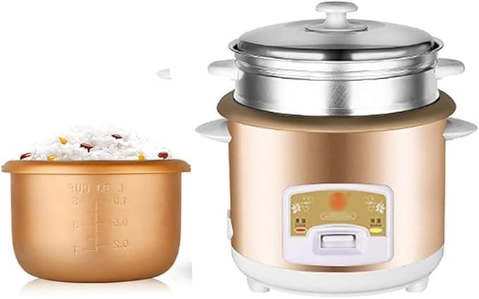 Rice Cooker Household Non-Stick Rice Cooker Warm Function One-Key Cooking for 1-5 People (2L) ()