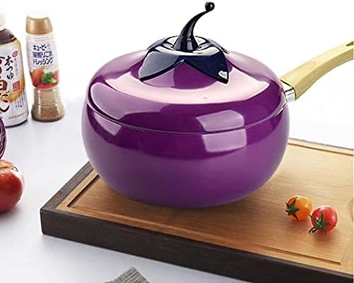 20cm Creative Eggplant Style Kitchen Smoke-Free and Non-Stick Pot Set Soup Pot Milk Pot Frying Pan and Frying Pan Cookware Set