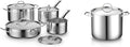Cooks Standard Stainless Steel Kitchen Cookware Set Stockpot &amp Saucepans with Lids Professional Grade Pots and Pans 8 &amp 12 Quart