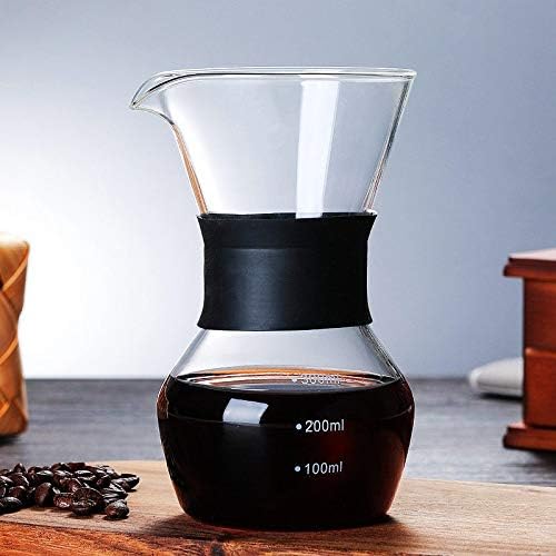 GaRcan Coffee Kettle Glass Coffee Kettle Drip Brewing Hot Brewer Coffee Pot Dripper Barista Pour Over Coffee Maker Perfect for Coffee Lover（300/600ml ） (Color : 300ML no Filters