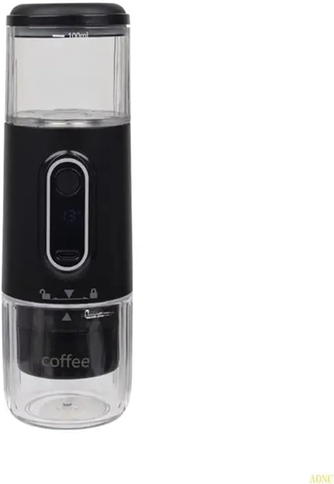 Portable Coffee Machine Portable Electric Espresso Machine Plastic Wireless Rechargeable Suitable For Car Home And Outdoor Easy Brewingfor Outdoor Travel Picnic(Black Screen style)
