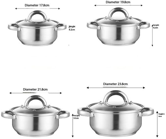 12 Piece Set of Stainless Steel Bottom Milk Pan Non Stick Frying Combination Home Gift
