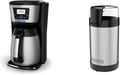 BLACK+DECKER 12-Cup Thermal Coffeemaker Black/Silver CM2035B &amp Coffee Grinder One Touch Push-Button Control 2/3 Cup Bean Capacity Stainless Steel