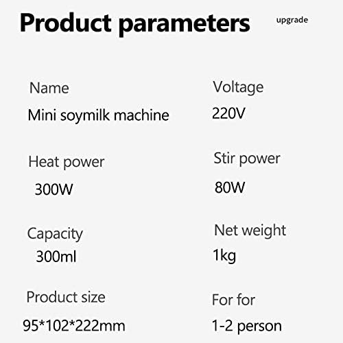 Soymilk Maker Machine Filter-free Multifunction Automatic Electric Heating Soya-Bean Milk Juicer Stir Rice Paste Make Tea 300ml(Gray)