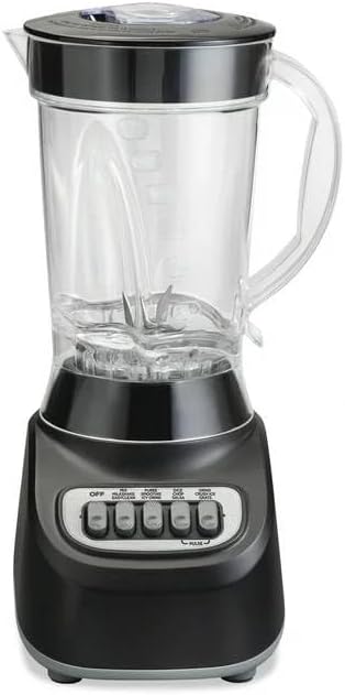 Beach Smoothie Blender with 650W Peak Power Wave Action System 12 Functions 48 oz BPA-Free Jar and Ice Sabre Blades Black (Black)