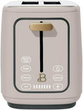 Drew Barrymore Porcini Taupe Icing 2-Slice Toaster with Touch &amp Activated Display