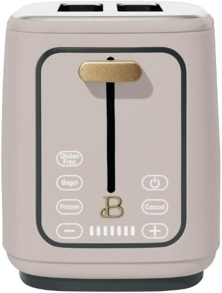 Drew Barrymore Porcini Taupe Icing 2-Slice Toaster with Touch &amp Activated Display