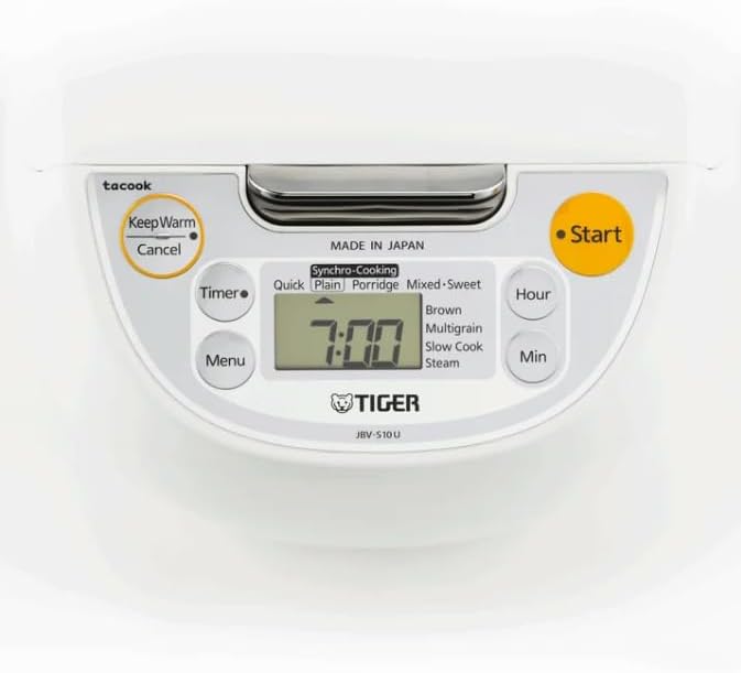 5.5-Cup (Uncooked) Rice Cooker and Warmer with Tacook Synchrony - Cooking Function 10 Cooking Menu Settings Made in Japan - White