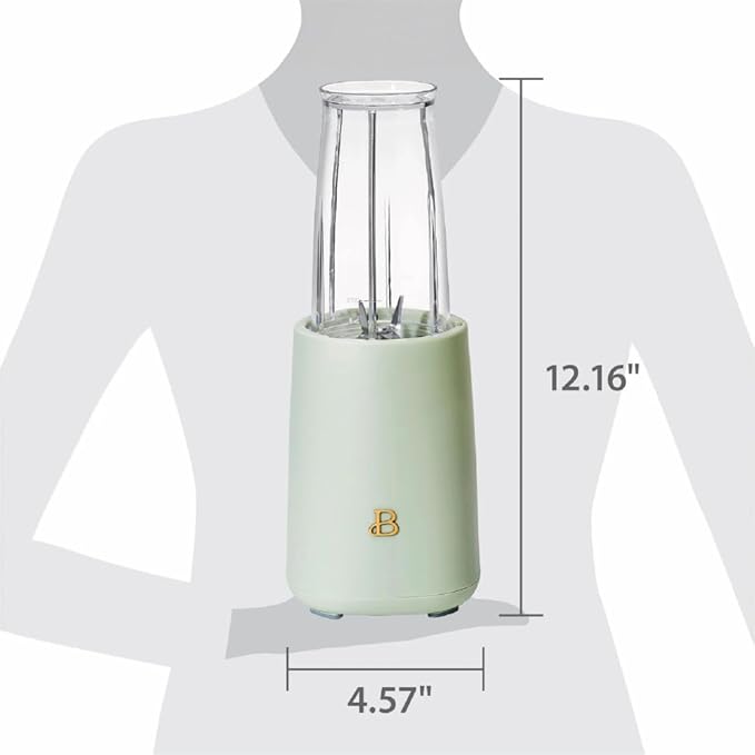 Personal Blender 12-Piece Set 240W Motor Emulsifying Stainless Steel Blade System 16oz Travel Cup with Straw BPA-Free Dishwasher Safe Jars (Sage Green)