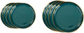 Dinner Sets Gilt Rim Green Ceramic Plate Steak Food Plates Bowls Ins Dinner Dish Luxurious Porcelain Dinnerware Set For Family Hotel(8pcs)