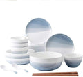 Dinnerware Sets Dish Set17 PiecePorcelain Hand-Painted Ink Painting with Gradient Underglaze Ceramic Combination SetService for 4 People