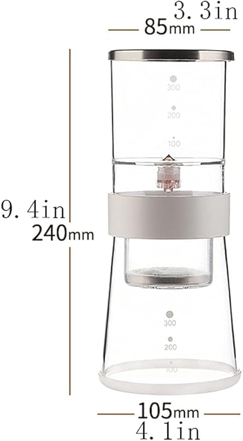 Habiba Iced Drip Coffee Maker Modern Siphon Coffee MakerCold Brew Dripper Iced Coffee Brewer Maker with Stainless Steel Pot LidDetachable Coffee Maker Reusable