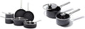 OXO Hard Anodized PFAS-Free 10 Piece Cookware Pots and Pans Set Induction Diamond reinforced Coating Oven Safe Black &amp Hard Anodized PFAS-Free 1.7QT and 2.3QT Saucepan Pot Set with Lids Bla